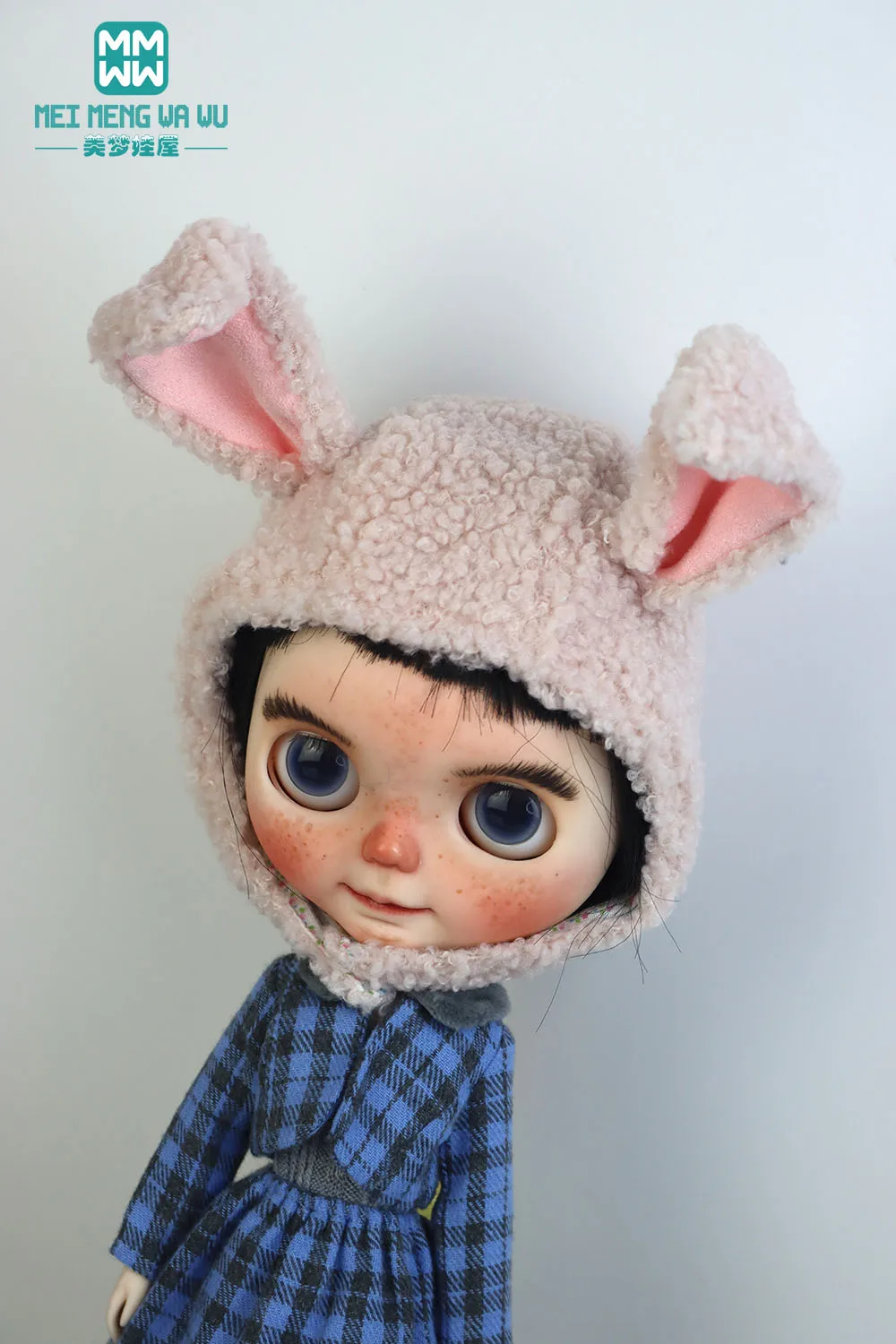 Vêtements de poupée Blyth, chapeau en peluche, oreilles de lapin, multicolore, pour Blyth , Azone, OBitsu, FR, jouets, cadeau, 1 pièce