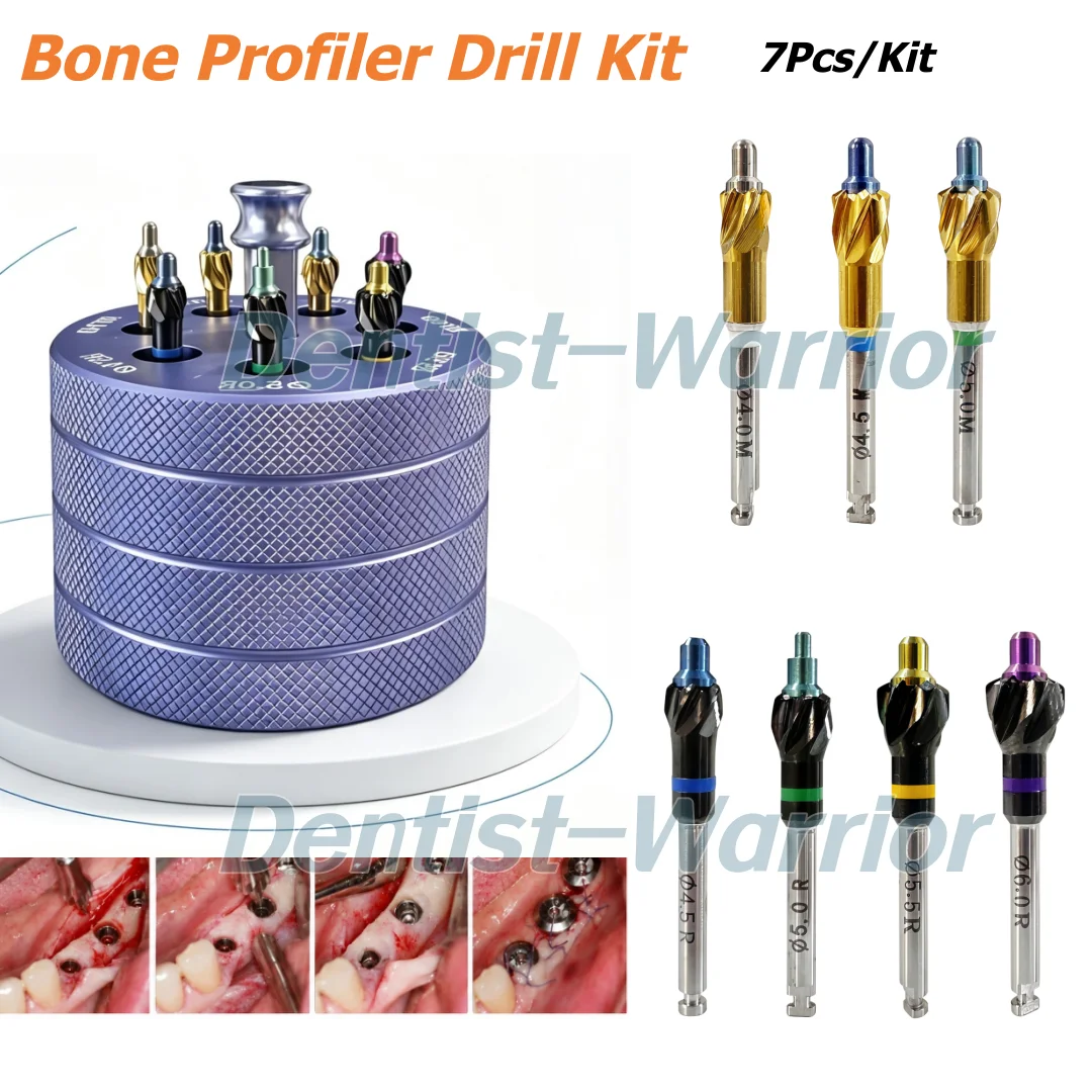 New Dental Implant Bone Profiler Grinding Bur Regular/Mini Contouring Trimmer Drills 7Pcs/Kit Dentistry Tool