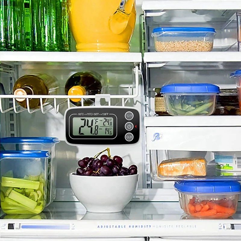 Fridge Thermometer, Digital Refrigerator Thermometer Waterproof Fridge Freezer Thermometer Monitor For Home