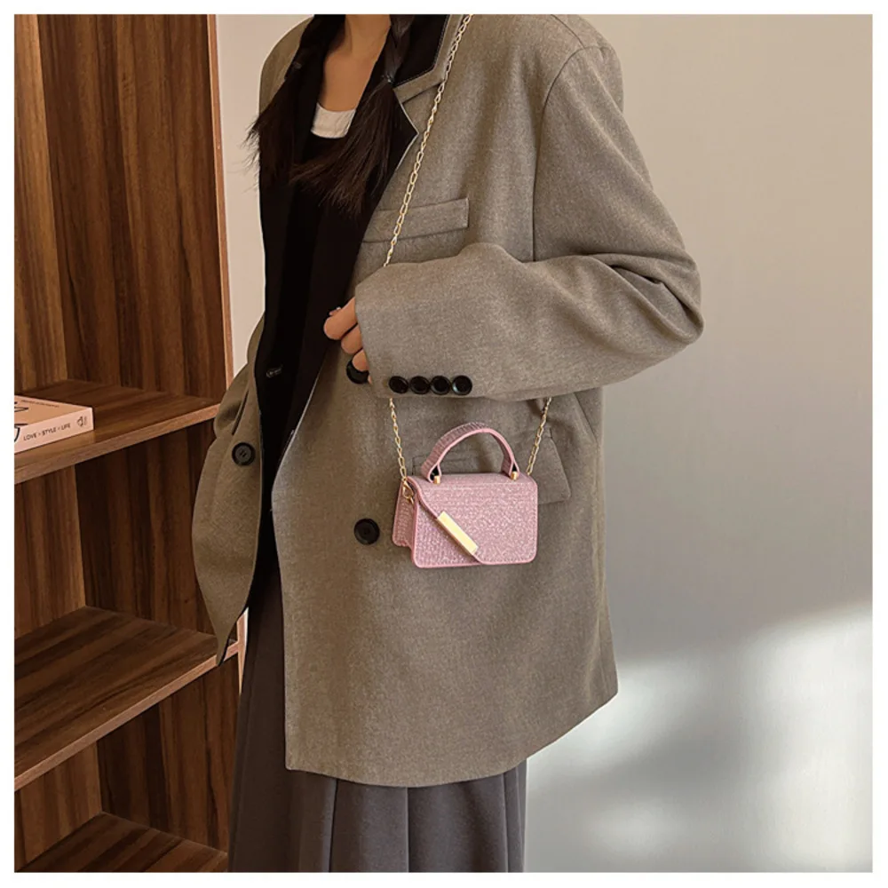 Mini Women Clutch Handbag Lady Wedding Party Evening Bags Handle Shoulder Bag Fashion Chain Square Bucket Crossbody Purse Bags