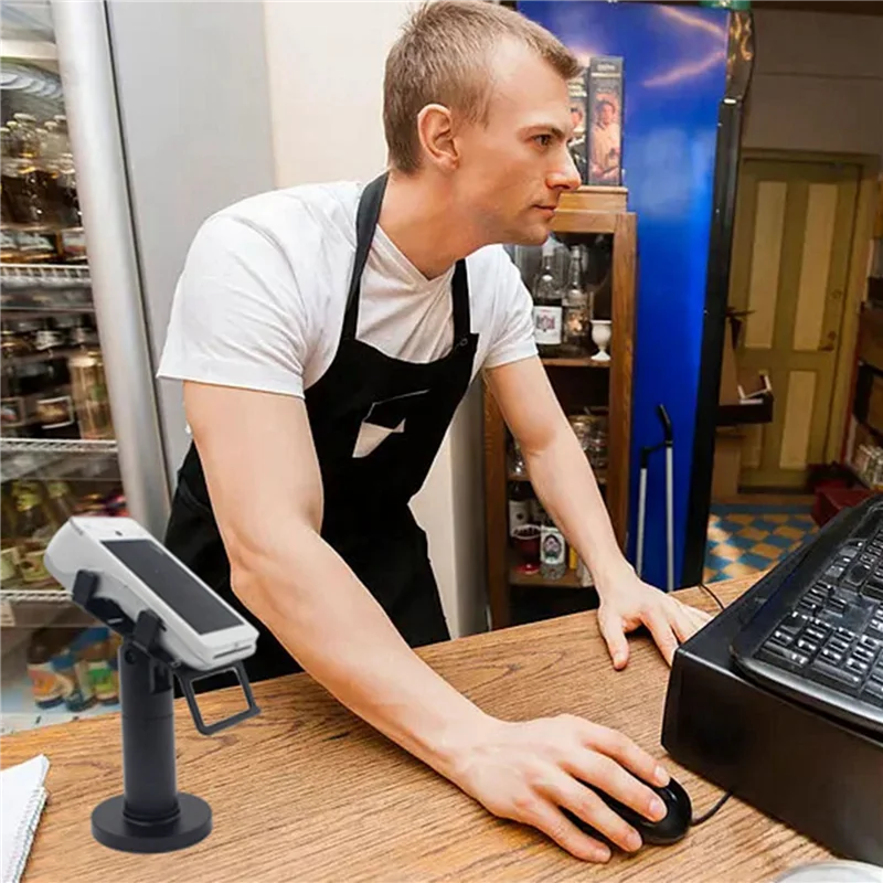 A04G-2X Universal Pos Machine Desktop Stand Rotatable POS Cashiers Holder Rack Display Bracket Black