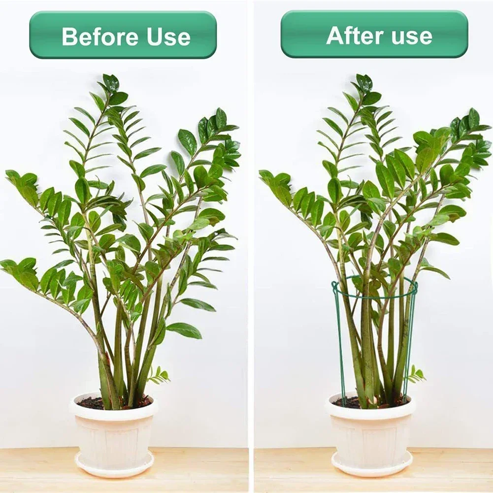 屋外頑丈な金属製の植物サポート,ステークス,ガーデン,グリーンリングボーダー,トチ,アジサイ,フラワー,2個