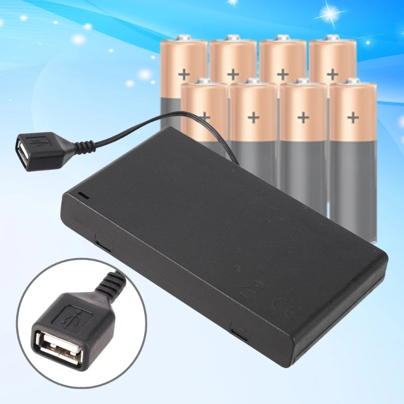 2/3/4/6/8 Slot AA Battery Case Storage Case Box With USB For Building Led Light With Switches for Led Light