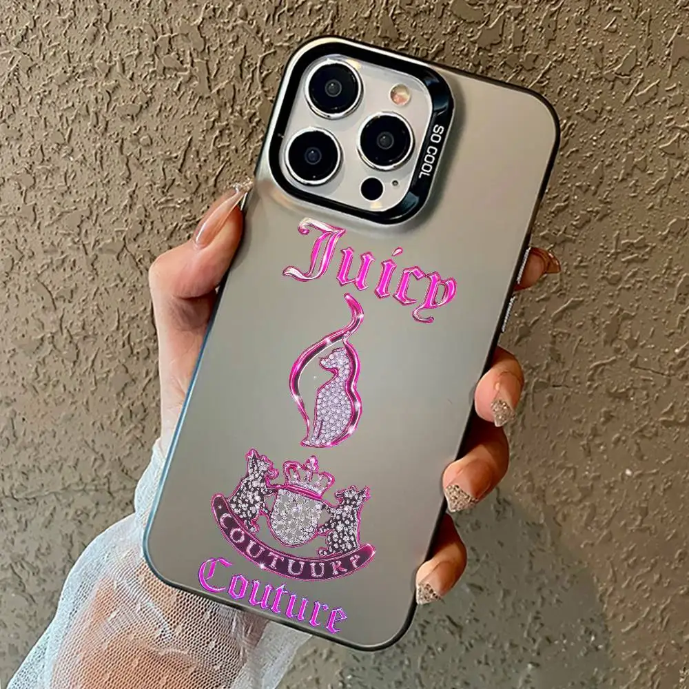 Funda de teléfono j-juicy couture para iPhone17,16,15,14,13,12,11 Pro Max Blcak, mate, a prueba de golpes