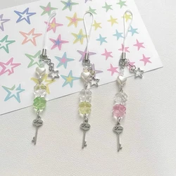 Stylish Keychain Lanyard Handcrafted Beads Phone Pendant Four Leaf Clovers Phone Chain Beads Pendant for Any Occasion