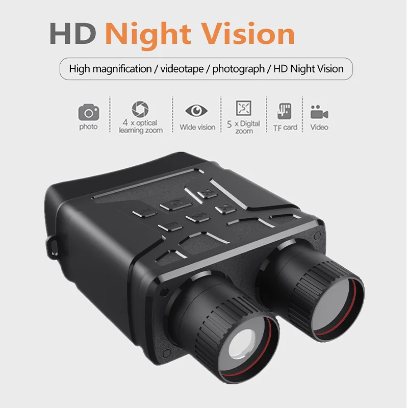 

Binocular Night Vision Telescope 850nm Infrared 1080P HD 5x Digital Zoom Night Vision Day and Night Dual Purpose 300m Camping