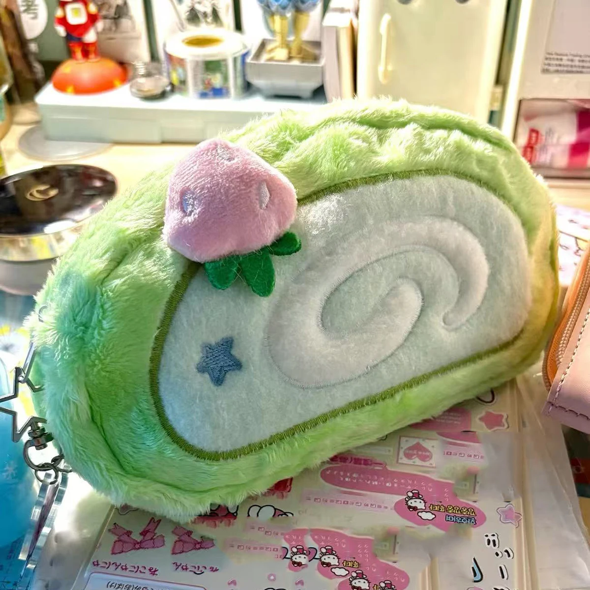 مقلمة من القطيفة مقلمة ذات سعة كبيرة حقيبة أدوات مكتبية حقيبة تخزين قلم رصاص لطيفة #5