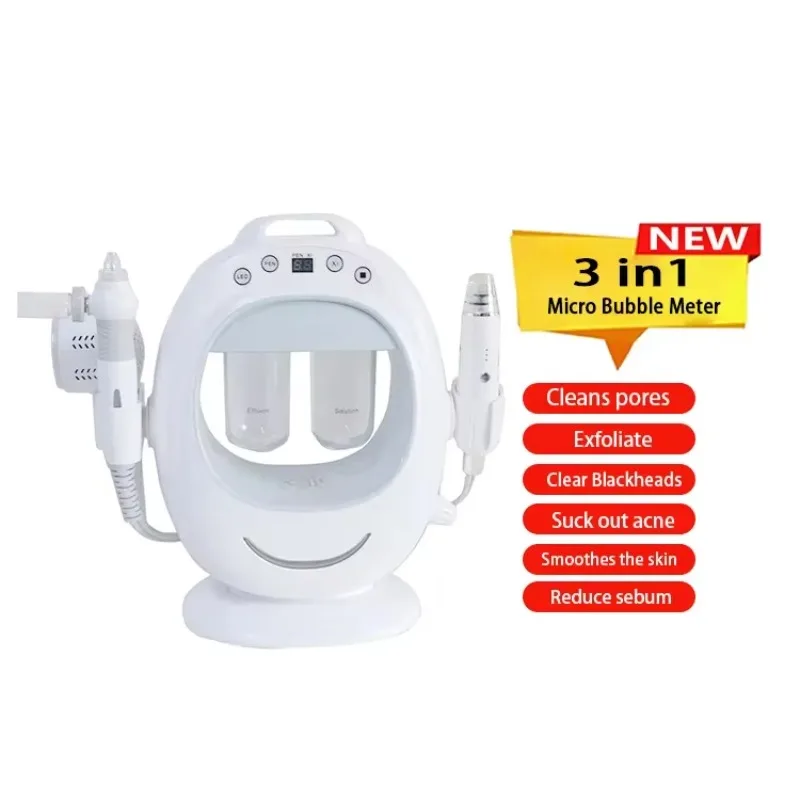 YTYINHome Use Portable 3 In 1 Moisturizing Spray Vacuum Blackhead Remover Small Bubble Microdermabrasion Hine