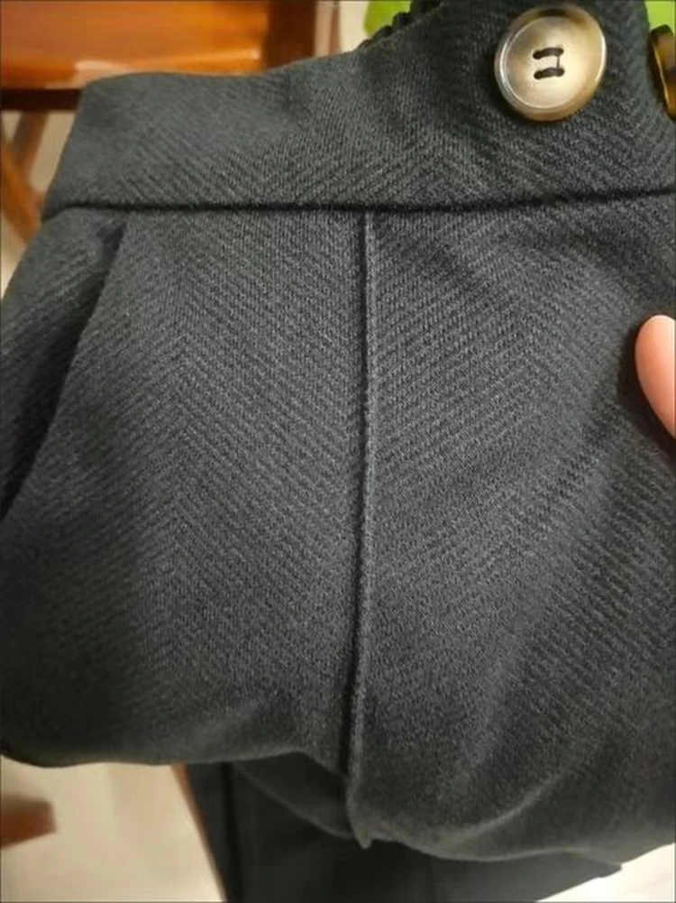 Pantaloni dritti in misto lana spessa di grandi dimensioni Pantaloni larghi in lana stile coreano Pantaloni larghi a vita alta casual invernali da