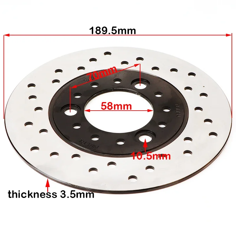 

190MM Brake Disc Rotor for GY6 Scooter Moped ATV Go Kart Chinese 125cc 150cc Engine Parts Replacement Motorcycle Braking System