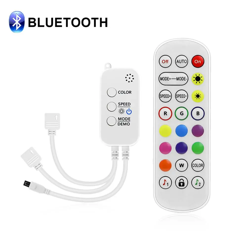 Умный контроллер Bluetooth RGB постоянного тока 5 В 12 В 24 В, светодиодный контроллер синхронизации музыки Встроенный микрофон для светодиодной ленты 5050 SMD RGB