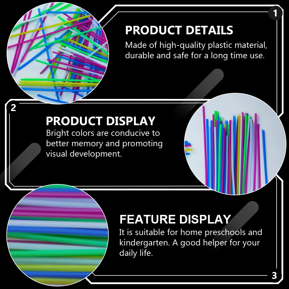 

12 Packs Math Stick Mathematics Educational Toy Teaching Rods Aids Kids Plaything Plastic Learning Supply Counting