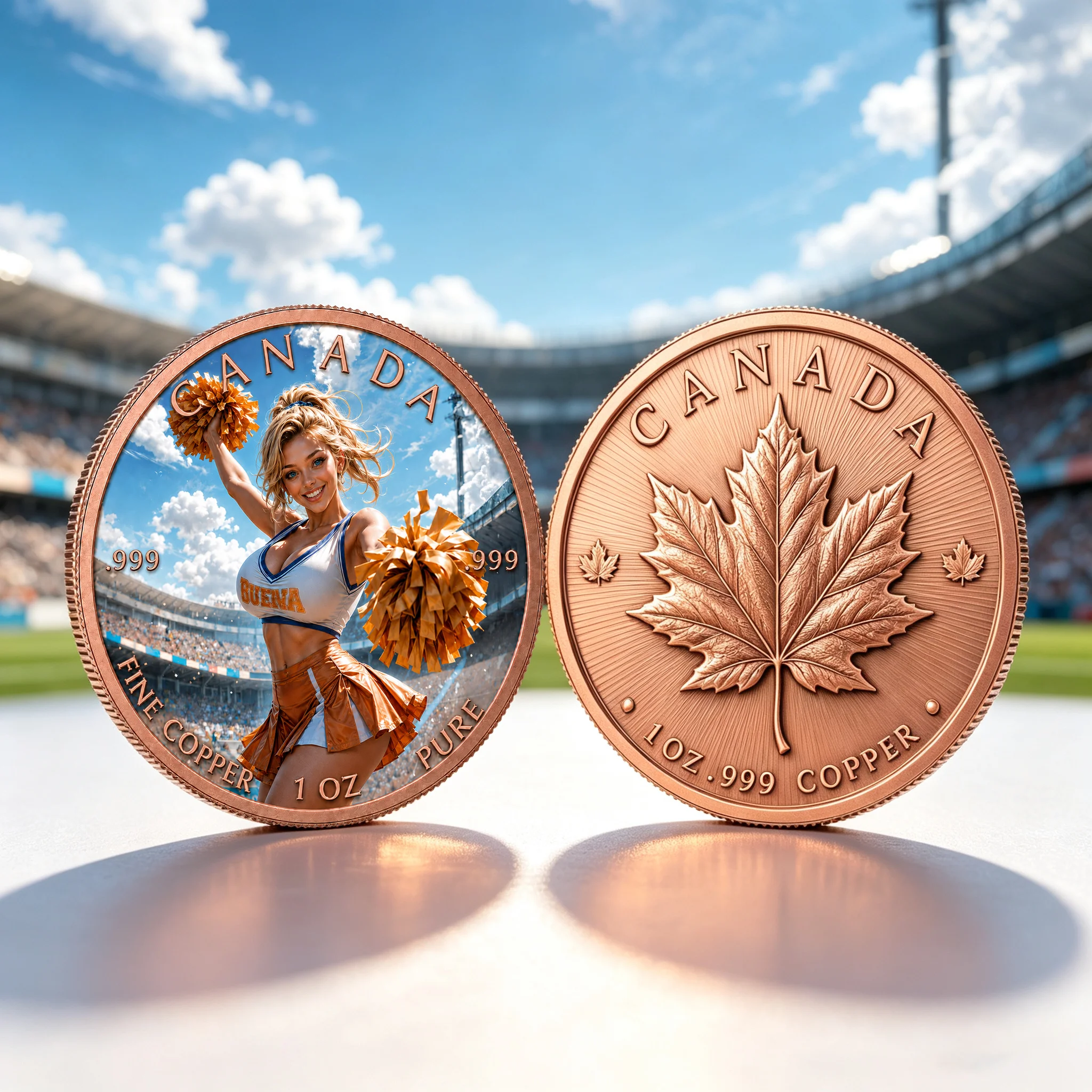 Canada 2025 Gothic Lust Series 1oz .999 Copper Medal Naughty Temptation Theme Maple Leaf Inspired Gold-Plated 3D Relief UV Medal