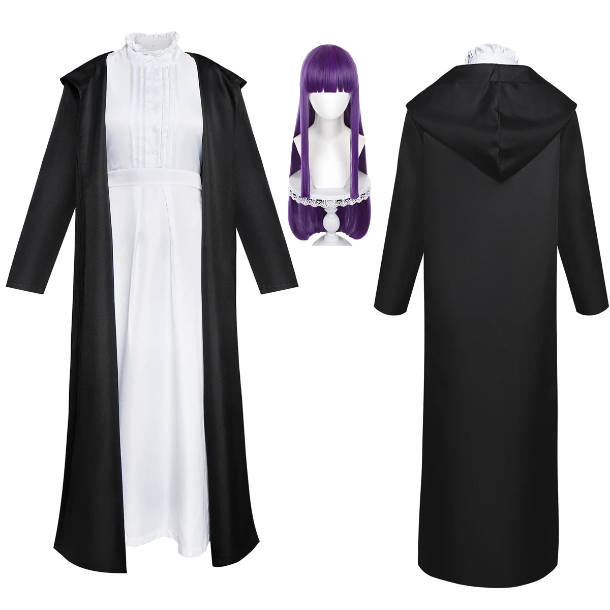 Costume de Cosplay de fougère pour femmes, Anime au-delà de la fin du voyage, cape pour adulte, robe, perruque, Costume d'halloween