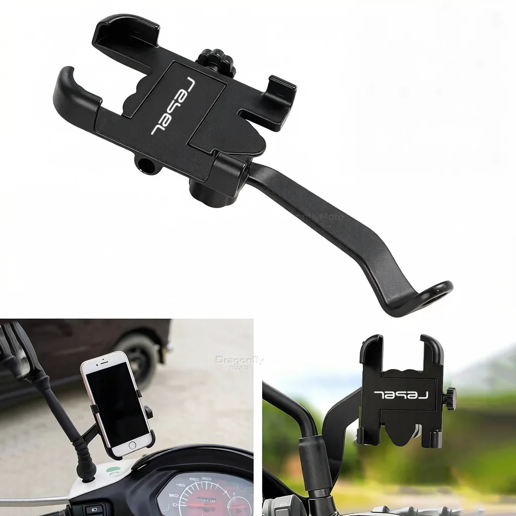 

Motorcycle Mobile Phone Holder For Honda Rebel 300 Rebel 500 CMX Rebel300 Rebel500 Rearview Mirror Handlebar Holder Bicycle