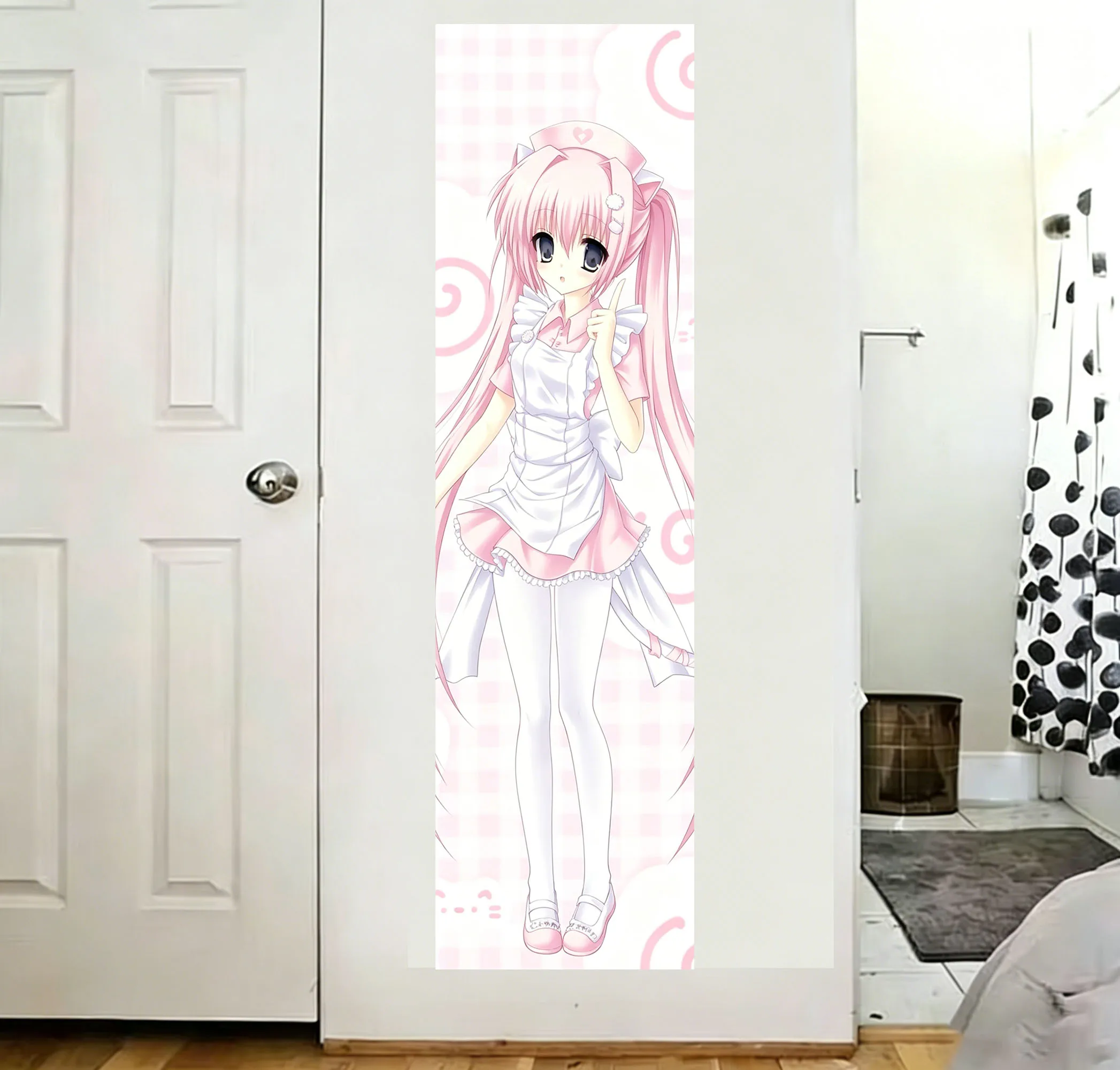 Pink M-Miku Floating in the Deep Sea Tapestry Anime Pink Twintails Girl Large Long Tapestry Suitable For Bedroom Dorm Wall Decor