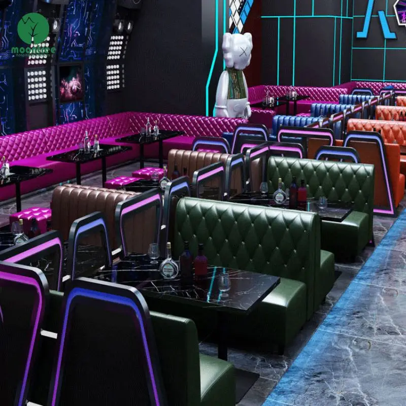 

Moontree Luxury Restaurant Furniture Sofa Set Black Marble Look Dining Table and Chairs Booth Seating for Club Cafe Pub Bar