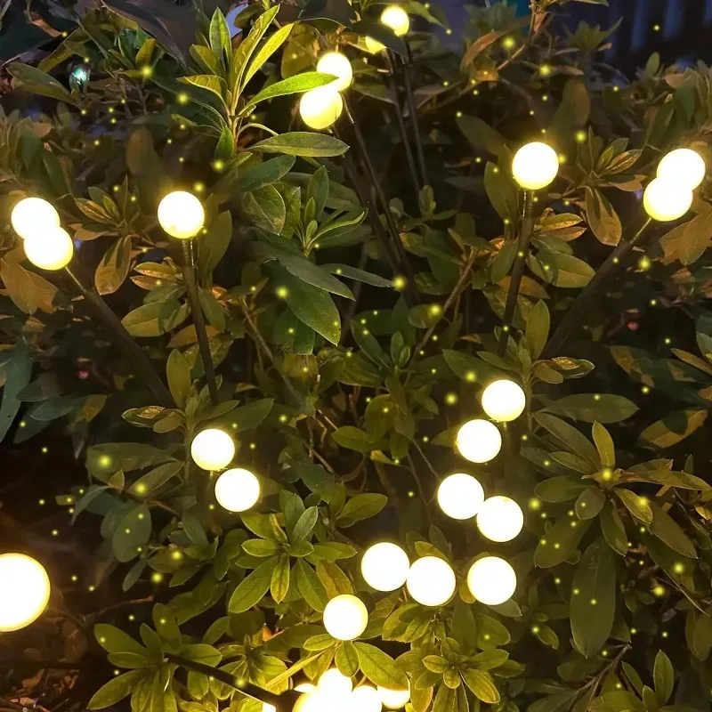 Solar Firefly Lights 6/8/LEDs Outdoor Garden Vibrant Swing Lights IP65 Waterproof Lamps for Patio Pathway Yard Christmas Decor