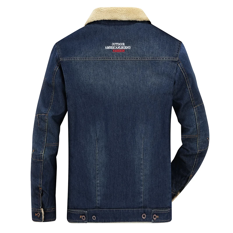 New Winter plush Men's Casual Workwear Jeans Jacket Loose Casual Versatile Youthful Male Solid Color Tops Dnim Mens Outwear