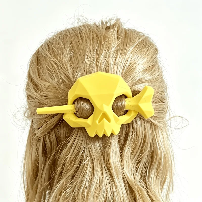 Geometric Skull Hair Stick, Cross Bone Skull Hair Barrette, Gothic Punk Halloween Hair Accessories For Women Daily Cosplay