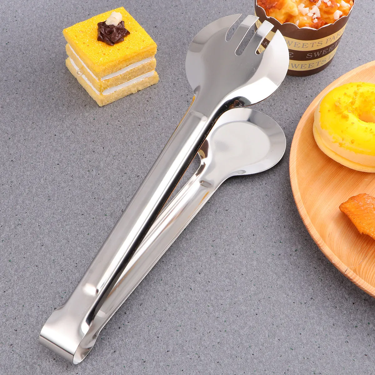 Premium Stainless Steel Multifunction Food Clip Lightweight Non Slip Grip Serving Tongs for Buffet Breakfast Wedding Party Home