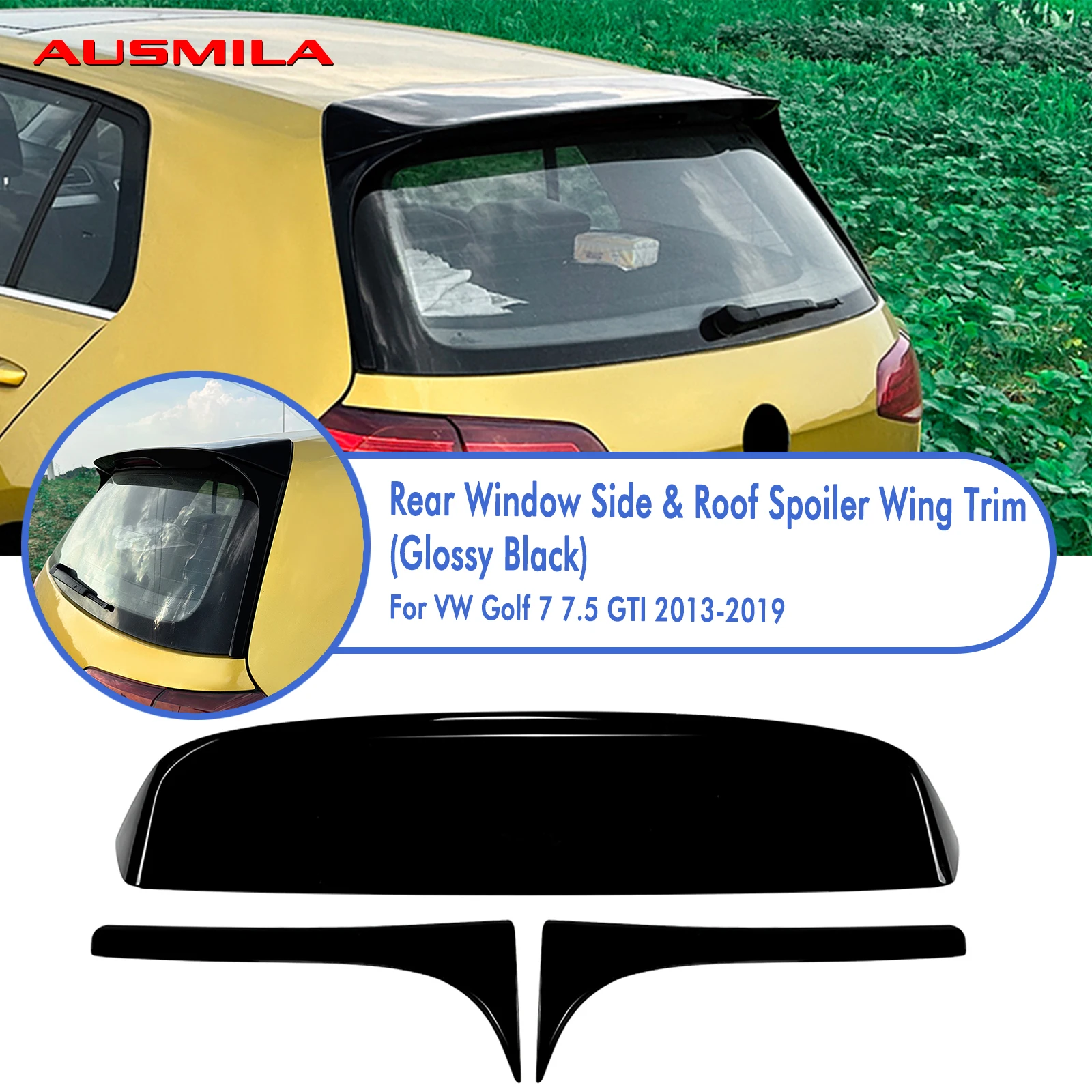 

Rear Top Wing Roof Lip Flap Window Side Spoiler For Volkswagen VW Golf 7 7.5 2013-2019 Base Version Upgrade to GTI R