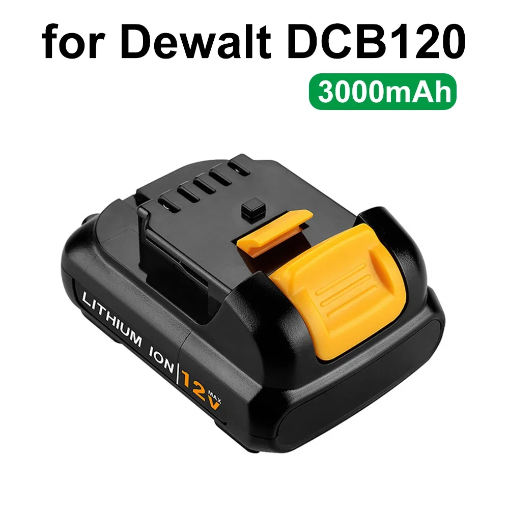 Replacement for Dewalt DCB120 Lithium-ion Batteries 12V 3Ah Battery DCB123 DCB125 DCB124 DCB122 DCD710 Power Tools Battery