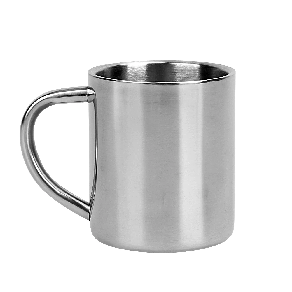 

220ML Double Wall Drinking Cup Stainless Steel Coffee Mug Portable Travel Camping Tea Milk Cups with Handle Kitchen Supplies
