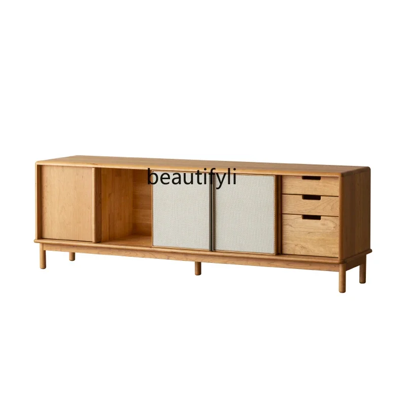 TV Cabinet 1.8M Solid Wood Floor TV Stand Modern Minimalist TV Side Cabinet