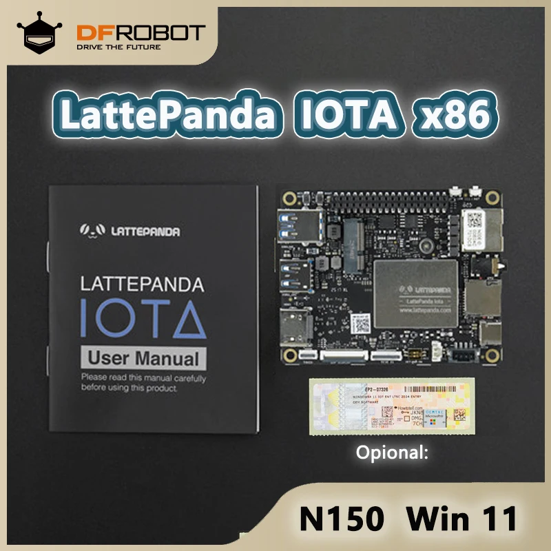 

LattePanda IOTA x86 Single board In-tel N150 supports Win 11 8GB / 16GB RAM 64GB /1 28GB eMMC Optional Palm-sized