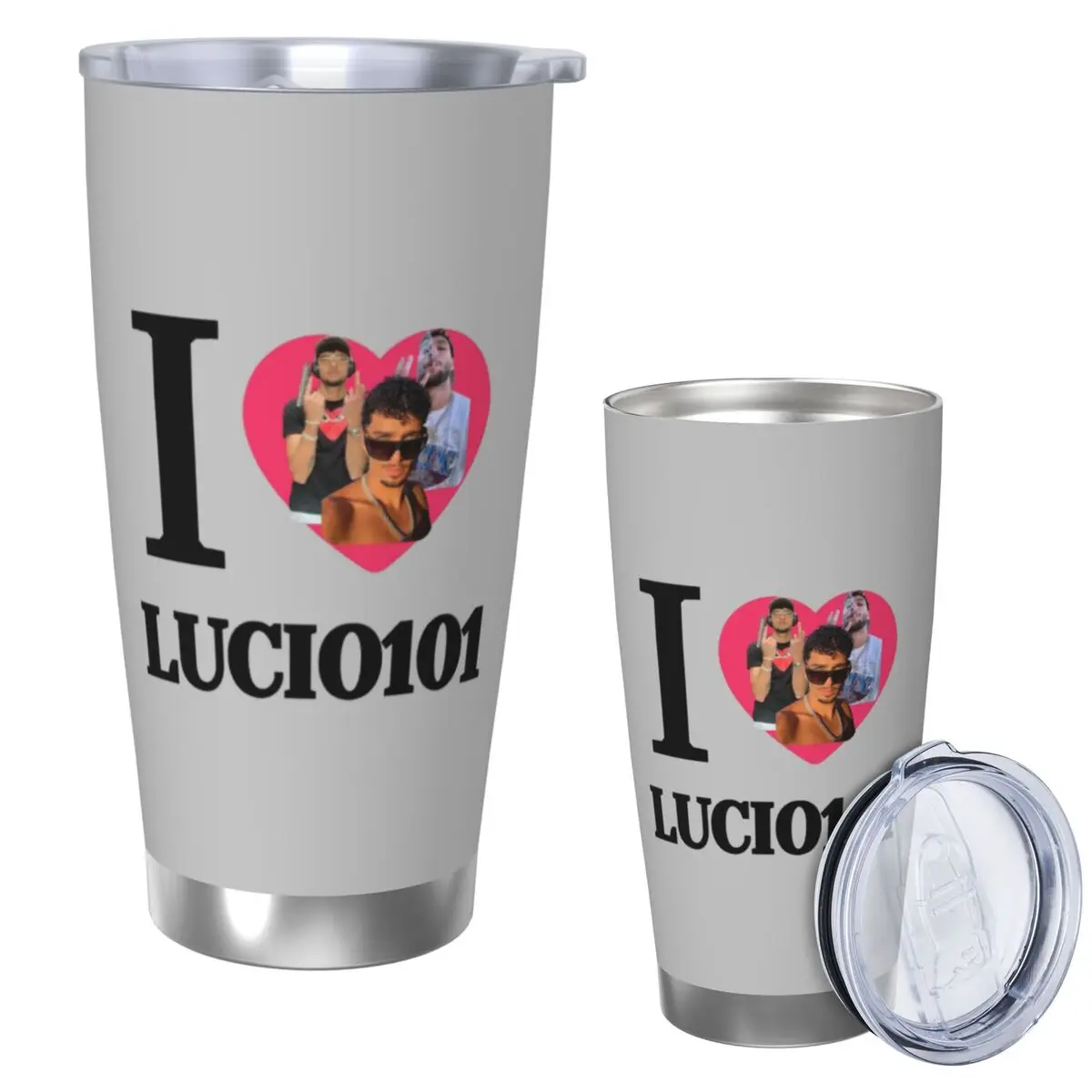 

I Love Lucio101 Stainless Steel Tumbler Vacuum Insulated Mugs Thermal Cold Cups Straws With Lid 20oz