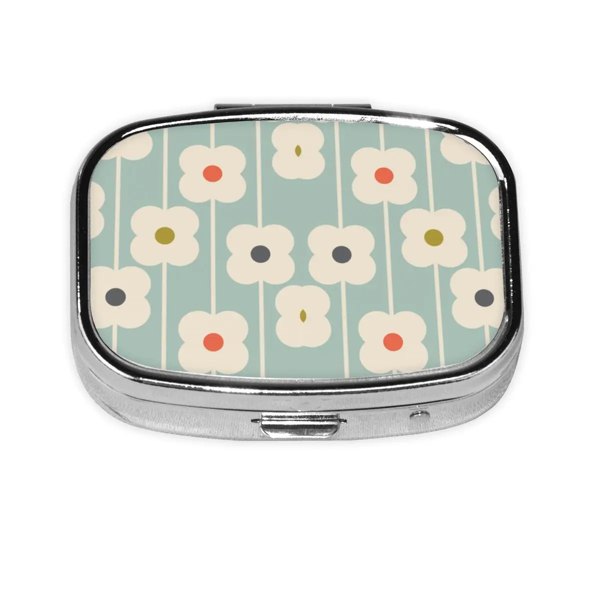 

Orla Kiely Multi Stem Small Portable Pill Cases 2 Grids Scandinavian Mid Century Modern Medicine Holder Storage Case Pill Box