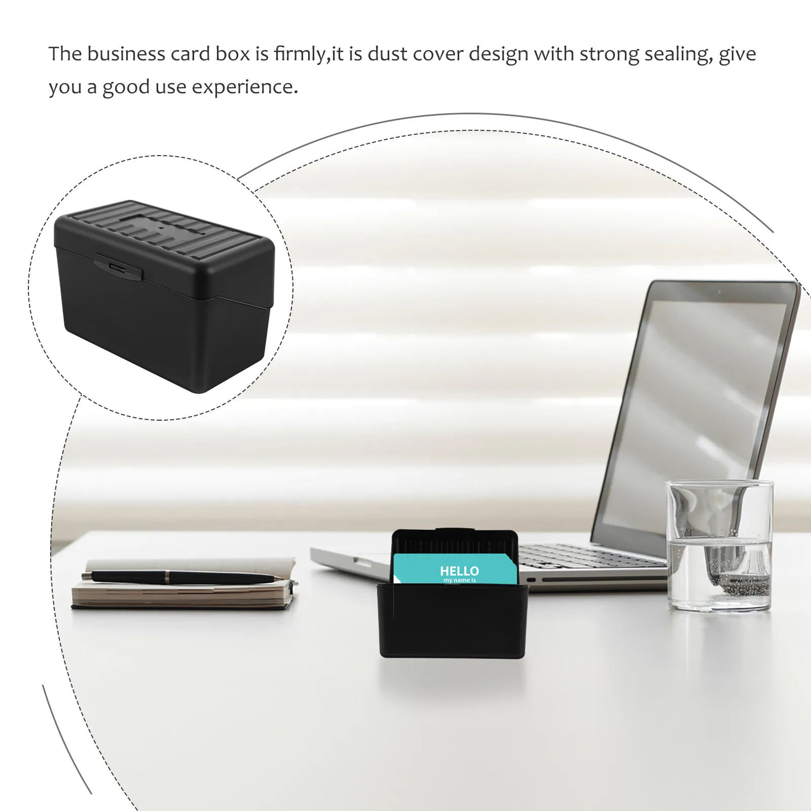 Multi-Function Business Card Holder Box Desktop Card Storage Case Convenient Design Scratch Resistant Office Accessory