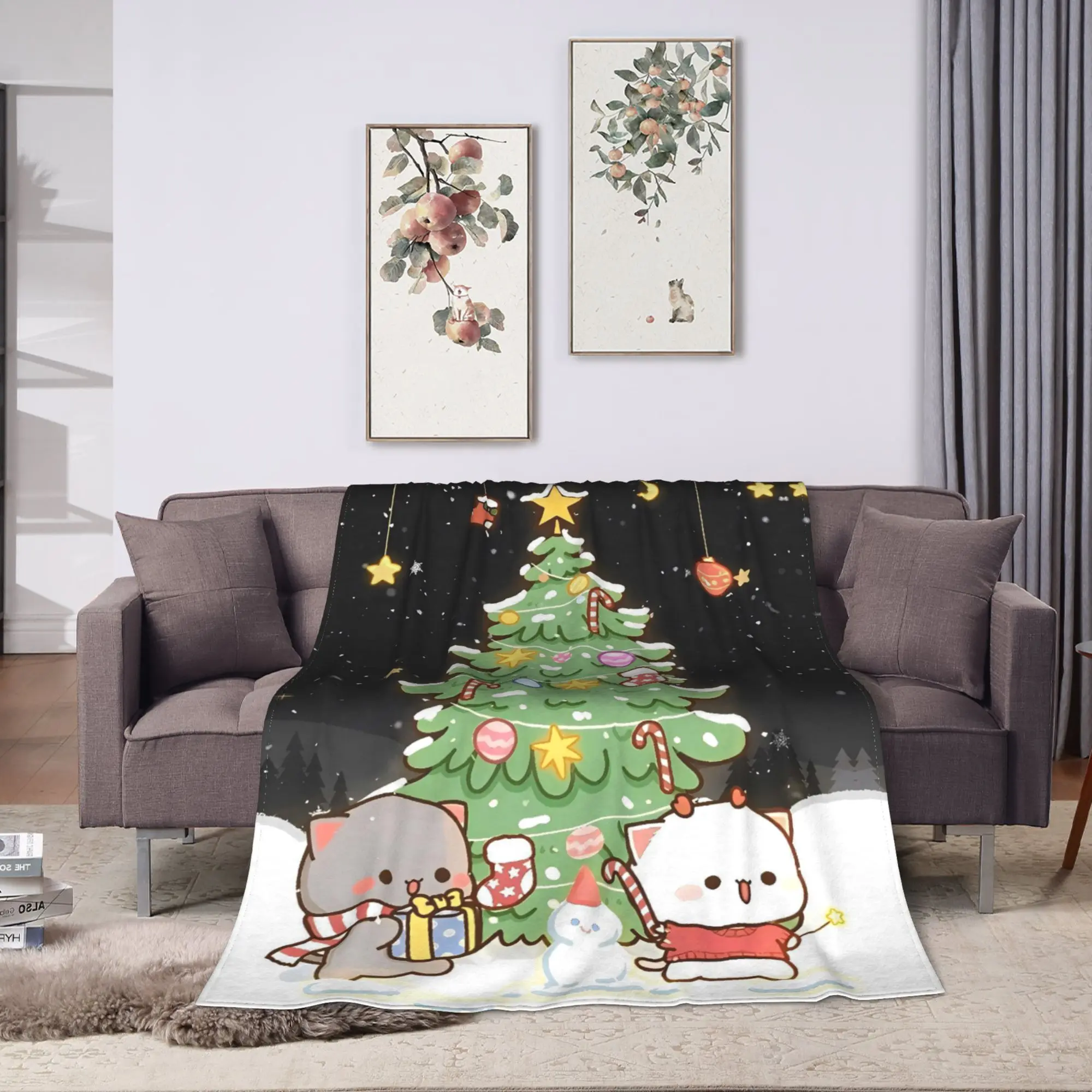 Bubu Dudu Merry Christmas Soft Blanket  Camping Plush Bedding Throws Fluffy Couch Chair Flannel Bedspread Sofa Bed Cover