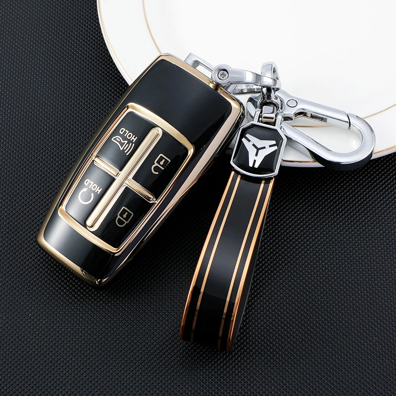 4 Button TPU Car Key Cover Case for Hyundai Genesis G80 GV70 GV80 2019 2020 2021 2022 Remote Key Holder Auto Accessories