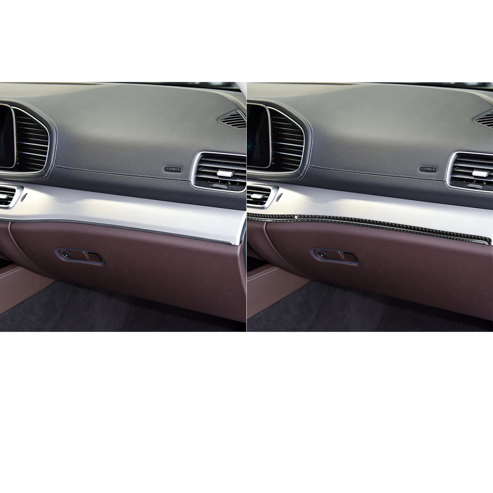 For Benz GLE W167 2019-2024 Carbon Fiber Central control light bar Panel Trim strip Car Accessories Interior Decorative Stickers
