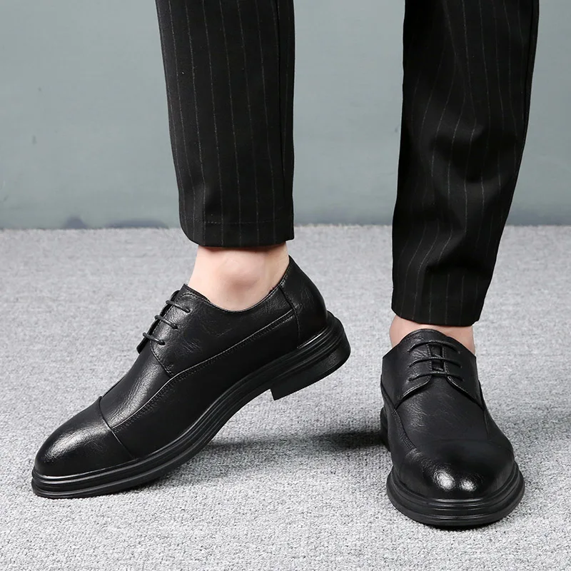 Luxury Brand Male Business Shoes 2023 Stylish Outdoor Walking Shoes Lace-Up Men's Leather Oxfords Shoes New Mens Shoes Casual