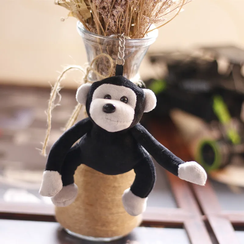 12CM Cartoon Cute Chimpanzee Pendant Plush Toy Doll Small Monkey Doll Bag Charm Keychain Kid's Creative Doll Pendant Toy Gift