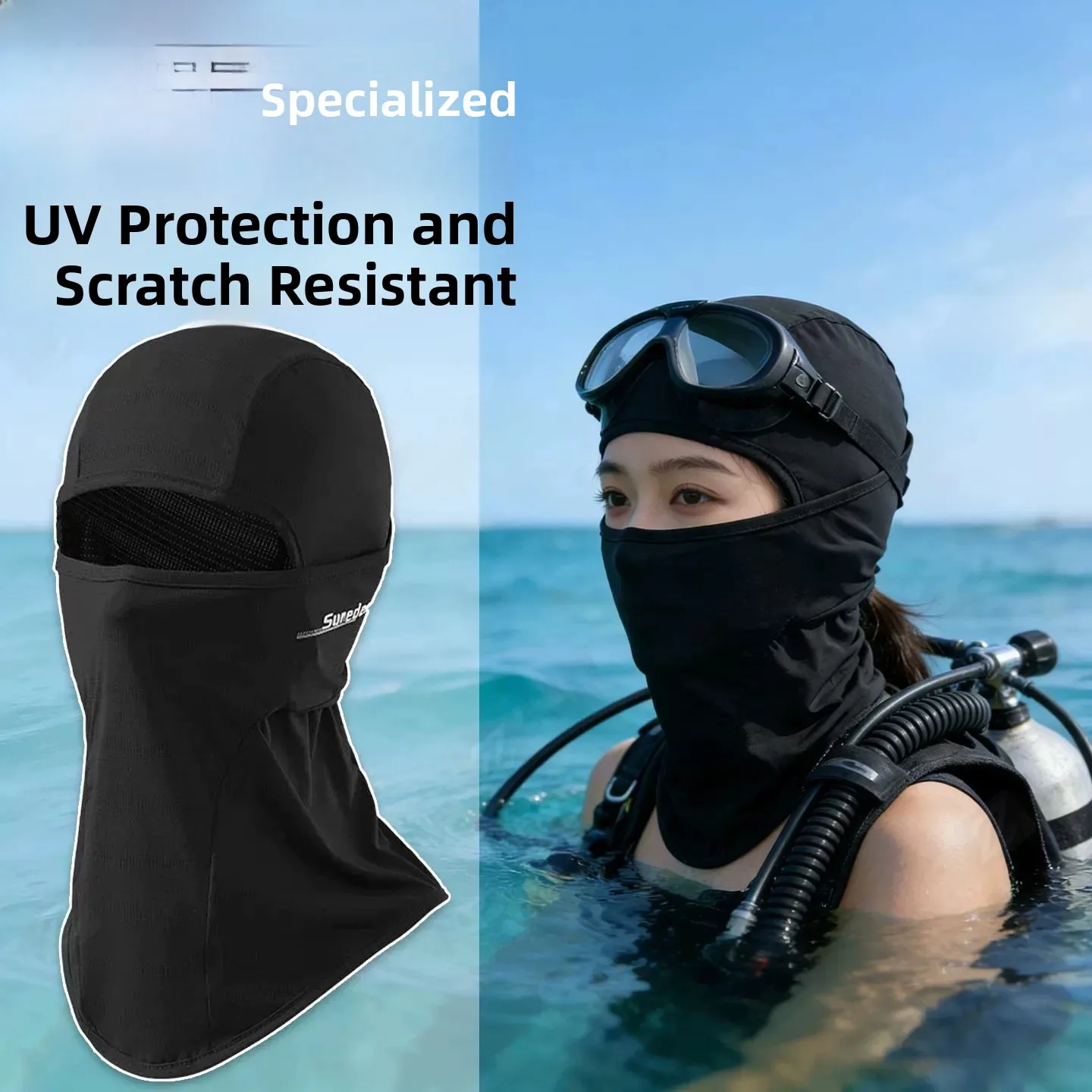 

Men's Diving Mask Surfing Equipment Summer Sunscreen Full Face Beach Swimming Headset Cap Underwater Vision Sports Gear