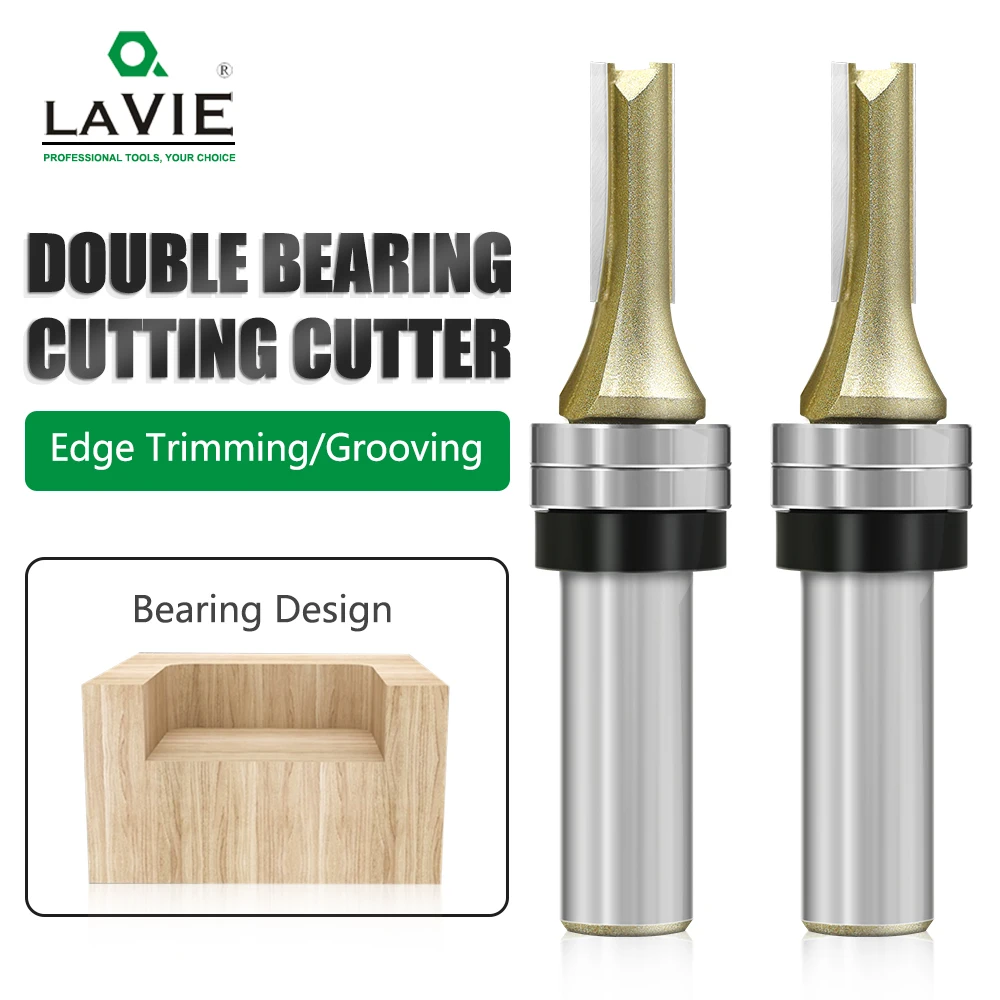 

LAVIE 1/2' Shank Industrial Quality Double Bearings Slot Cutting Router Bit for Woodworking Milling Cutter I13013B0822GD
