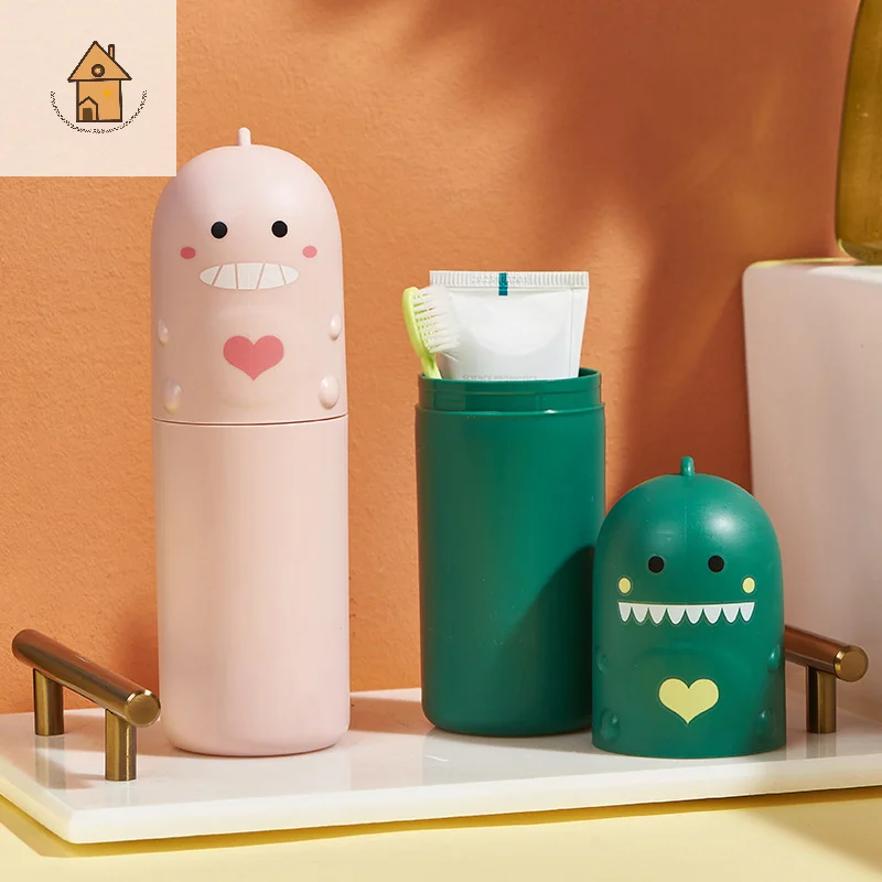 

Cute Portable Toothbrush Holder Box Travel Toothbrush Cup Mouthwash Cup Toothpaste Storage Container Bathroom Supplies
