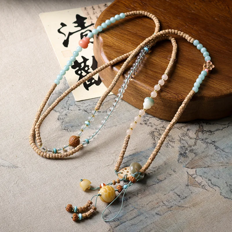 Passion fruit cedar seed bracelets necklaces sweater chains and Buddhist prayer beads