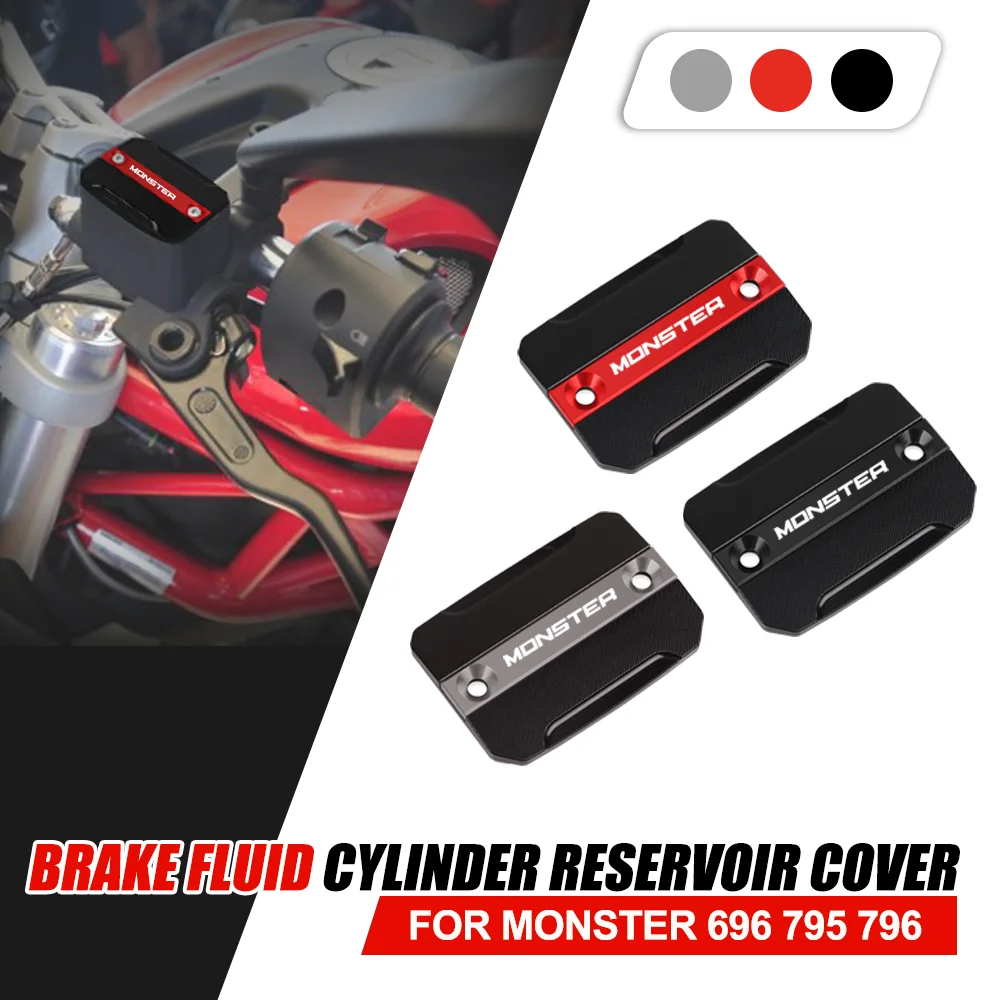 

For Ducati MONSTER 696 795 796 Accessories Motorcycle CNC Front Brake Fluid Reservoir Cover Oil Tank Oil Fluid Cylinder Cover