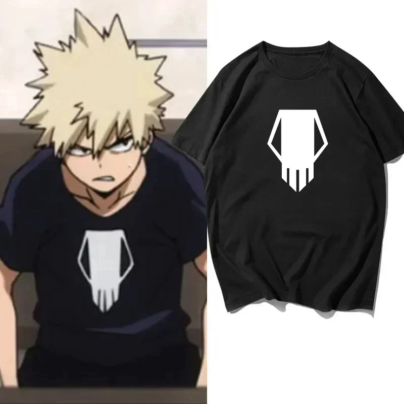

Летняя футболка с принтом My Hero Academia Bakugo Katsuki, модная женская повседневная футболка в стиле Harajuku с коротким рукавом