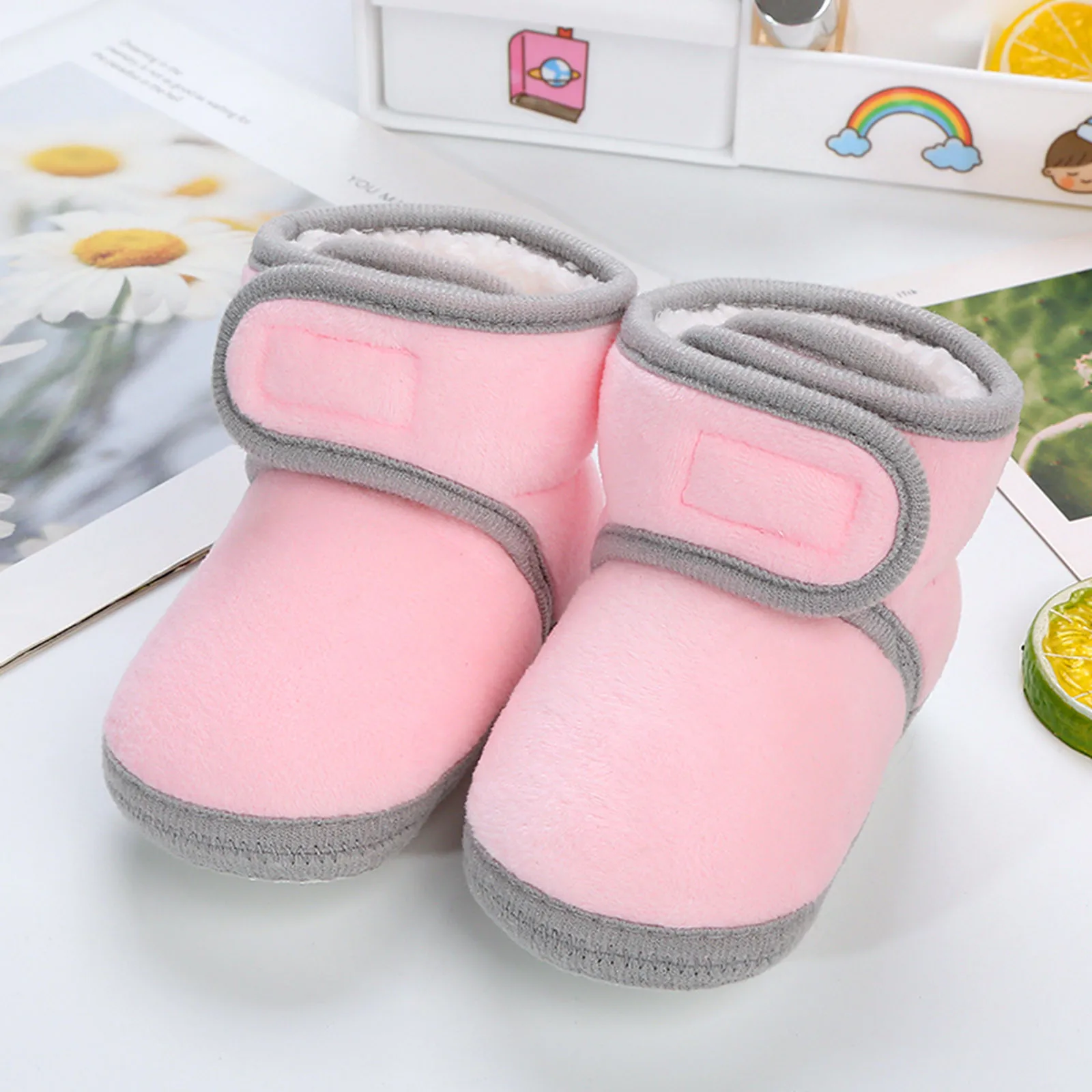 

Soft Sole Fur Snow Booties For 0-18m Footwear Boots Newborn Toddler Warm Boots Winter First Walkers Baby Girls Boys Shoes