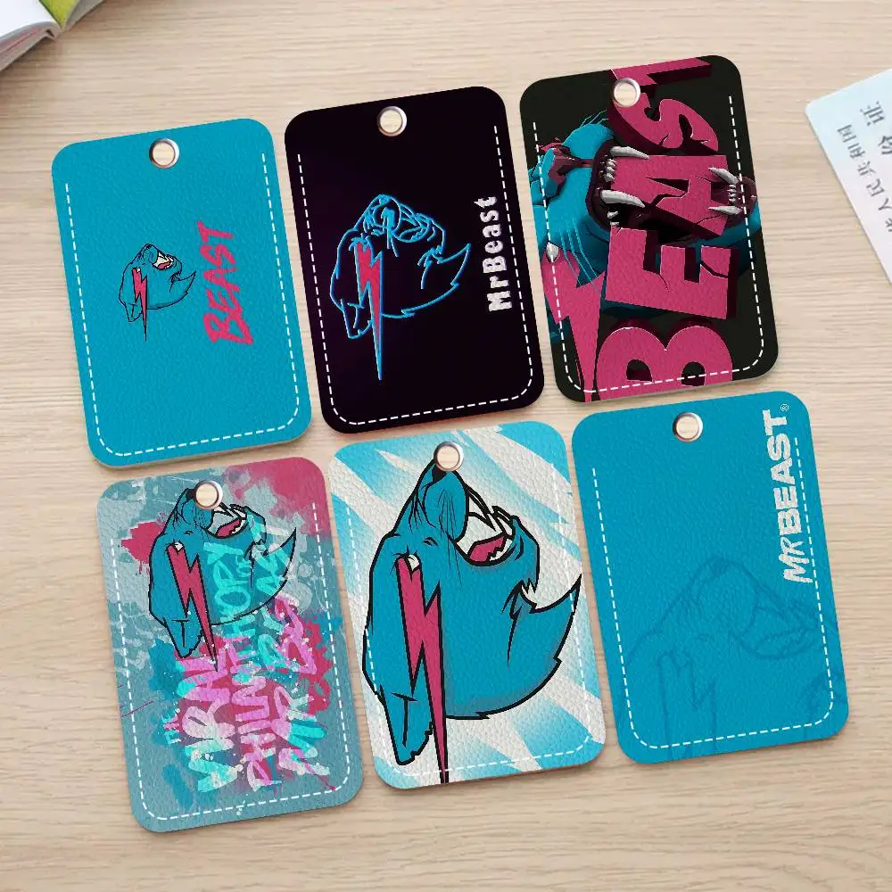 Game Blogger Mr-Beasts Rectangle Keychain Card Holder, Badge Credit Card Holder, Student ID Card Holder, Bus Cards Cover