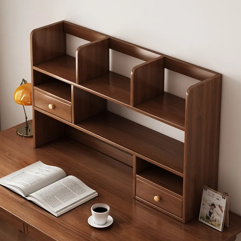 Bookshelf, desktop, shelf against the wall, integrated desk, multi-layer home locker