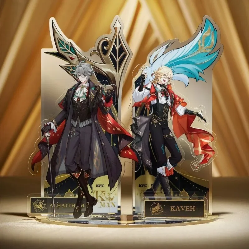 Набор ограниченной серии Genshin Impact Themed: Alhaitham & Kaveh, акриловые подставки 10 см и булавки премиум-класса, идеальное украшение для рабочего стола 2025 г.