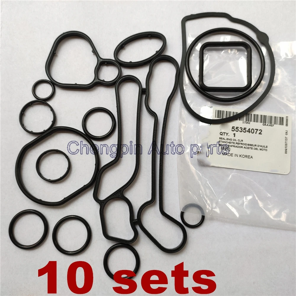 

10X Cooling System Oil Cooler Gasket Seals OEM# 55354071 24445723 55354072 For Chevrolet Cruze 1.6L 1.8L Sonic Astra Zafira