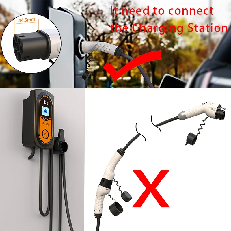 feyree EV Charging Cable J1772 Type1 to Type2 Female to Male Plug 32A 16A 5m Cable Electric Vehicle Cord for Car Charger Station